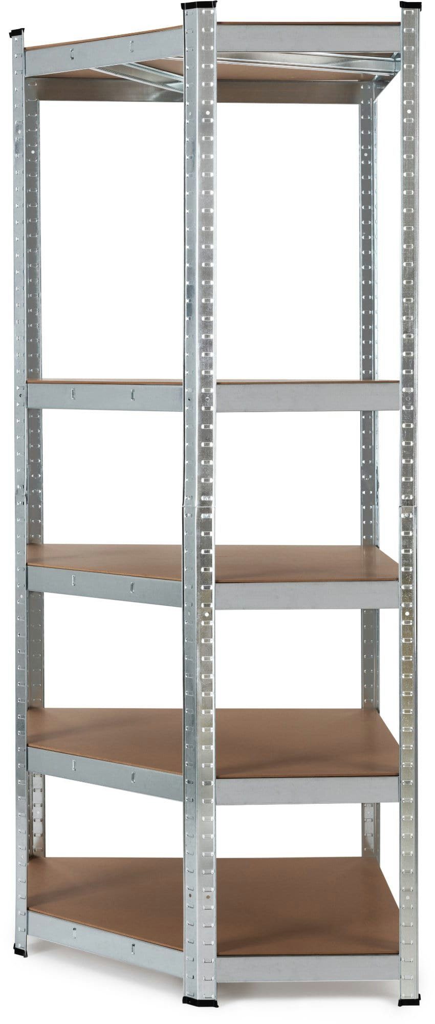 Stagecaptain Schwerlastregal Lager-Eckregal Extended Set - 2 x gerade Regale & 1 x Eckregal, Tragkraft pro Boden: 175 kg, gesamt 875 kg je Regal