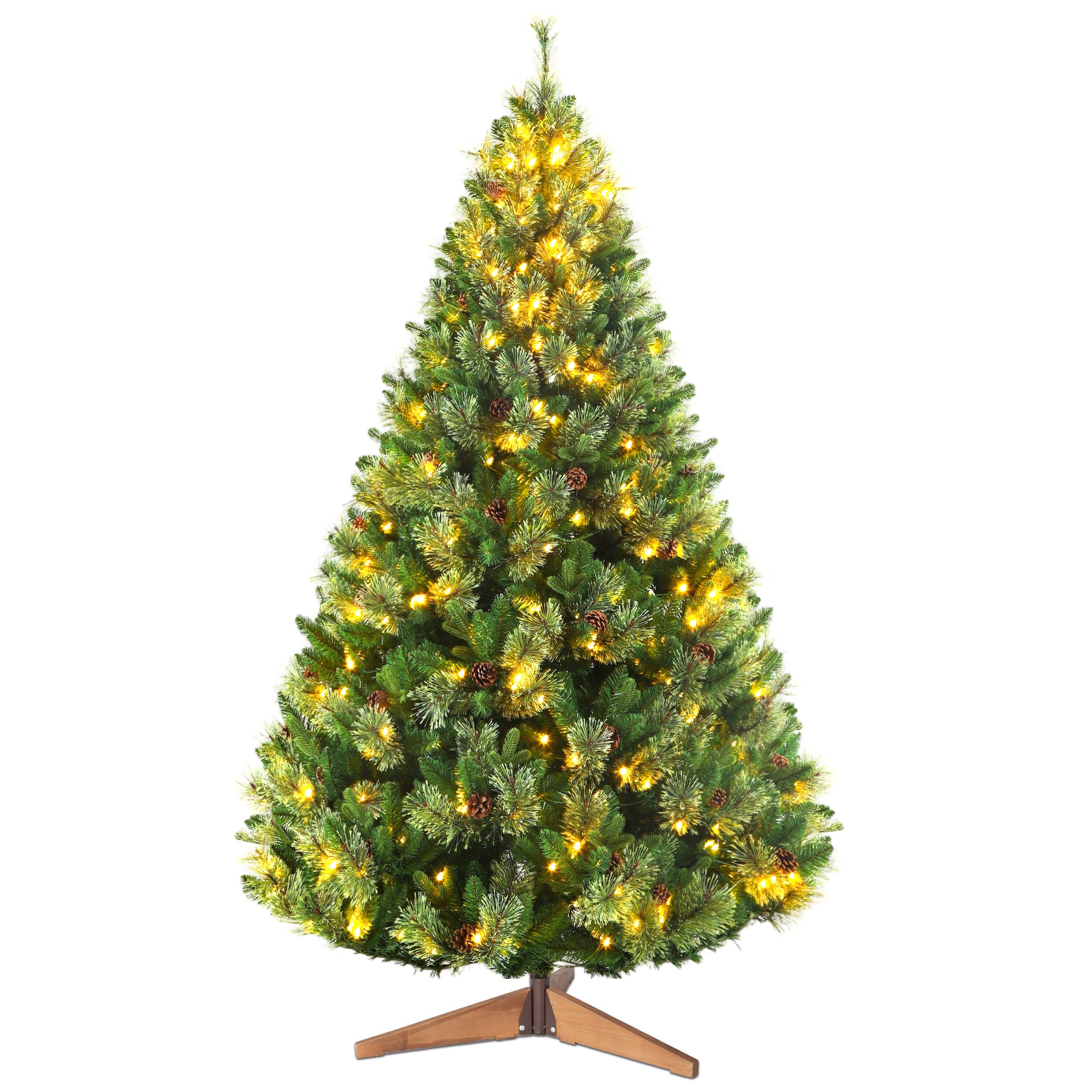 Vankel Künstlicher Weihnachtsbaum tannenbaum mit beleuchtung schmuck mit licht deko außen 180/210/235, mit 1276 Spitzen und 320 Warm-Weißen LED, tannenbaum künstlicher weihnachtsbaum mit beleuchtung christmas tree