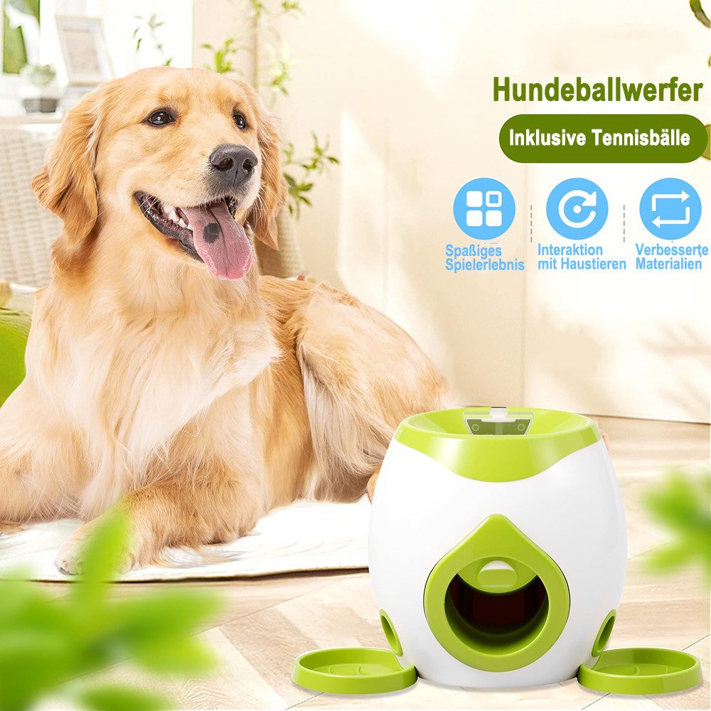Ledander Tier-Intelligenzspielzeug Interaktives Hundespielzeug, Hundespielzeug Fetch Treat Ballmaschine, Hundepuzzle-Spielzeug,Leckerlispielzeug mit Tennisball