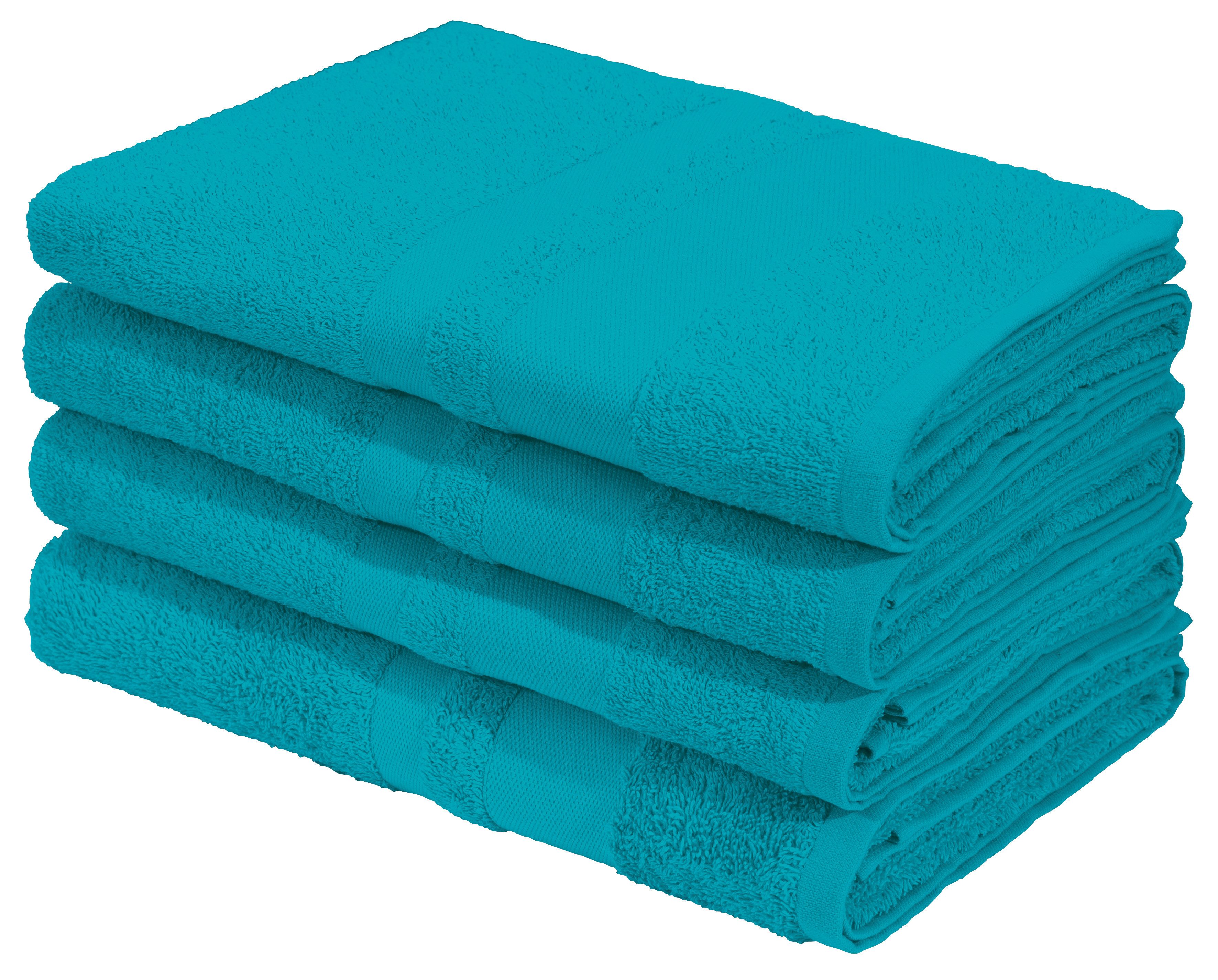 OTTO home Duschtücher Vanessa, 4 Duschtücher, 70x140cm, in Standard- und Premium-Qualität, Walkfrottee (Set, 4-St), Handtücher mit Bordüre, 100% Baumwolle, einfarbig, weich