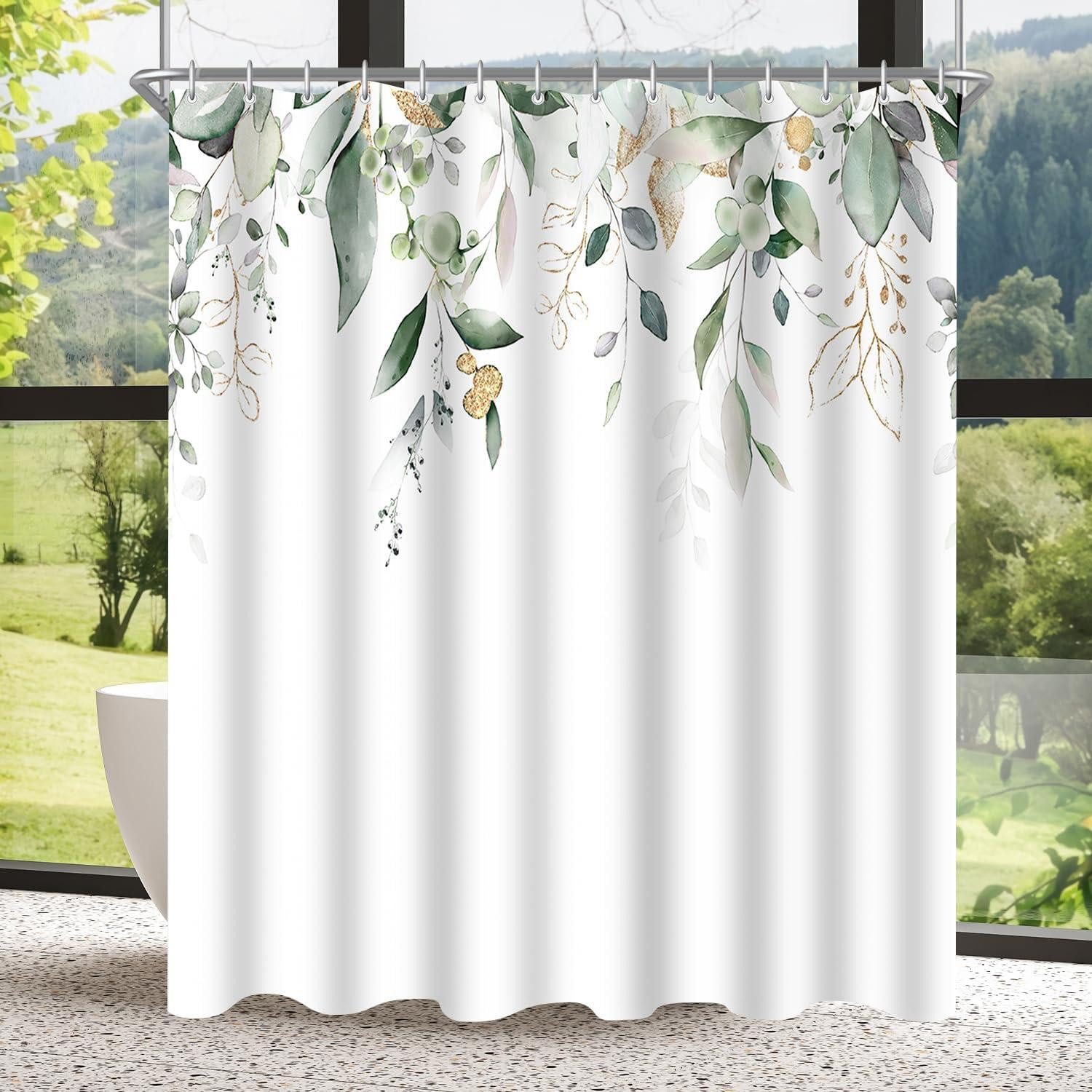 Duschvorhang Duschvorhang Goldene Blätter 180x180cm Antischimmel Polyester Textil