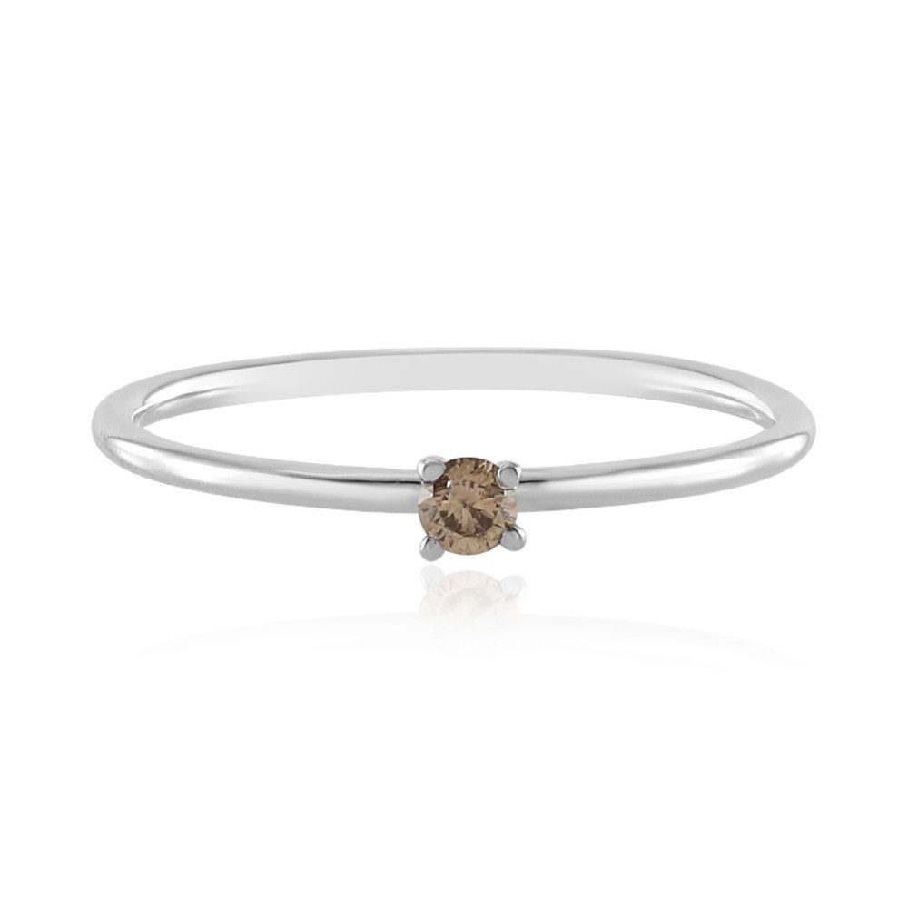 Cavill Diamantring Cavill Platinring 0,054 ct Champagner Brillant, rund, Damen (1-tlg)