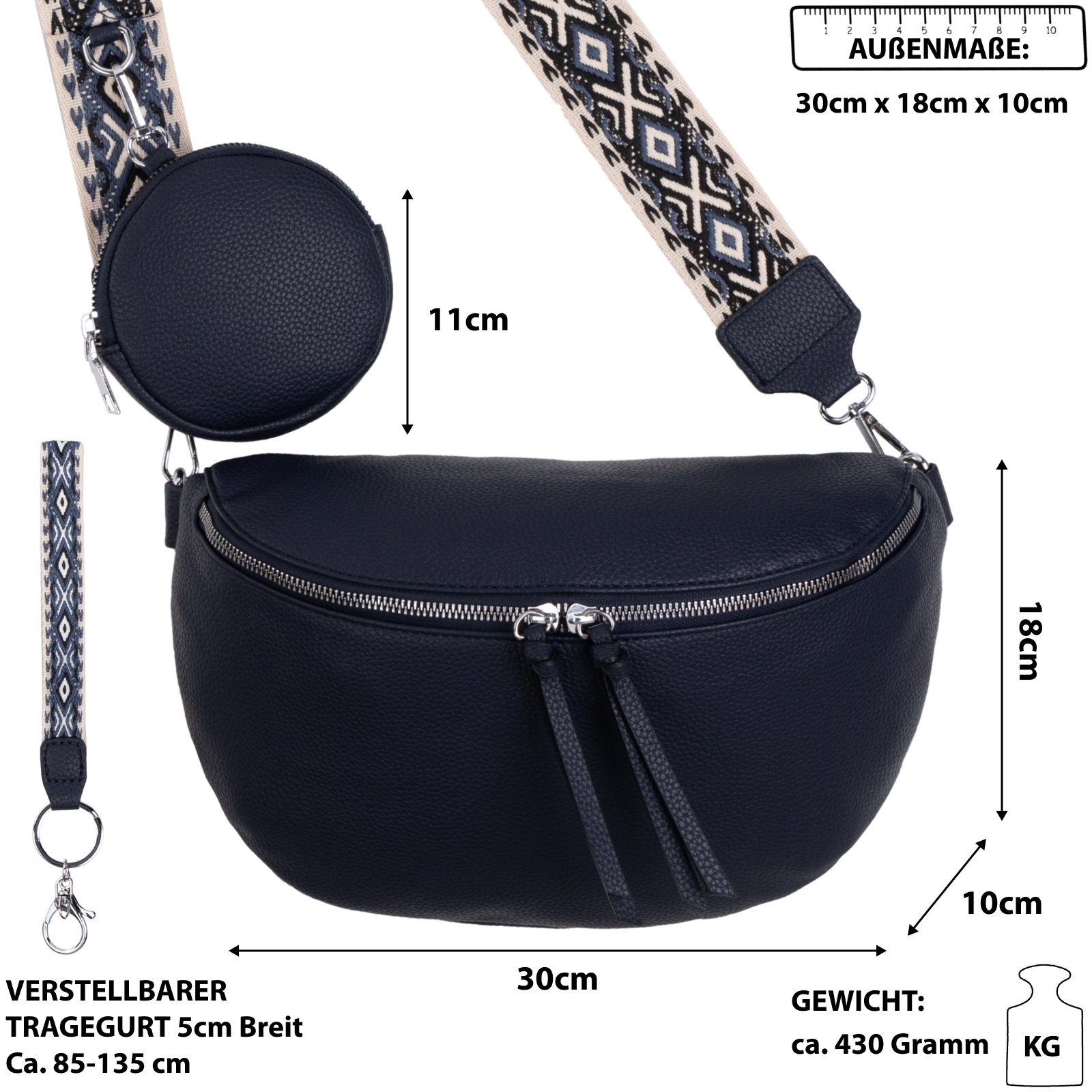 EAAKIE Gürteltasche Bauchtasche Umhängetasche Crossbody-Bag Kunstleder günstig online kaufen