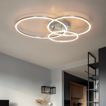 etc-shop LED Deckenleuchte, LED-Leuchtmittel fest verbaut, Warmweiß, Deckenlampe Designleuchte Wohnzimmer Deckenleuchte 3 flammig