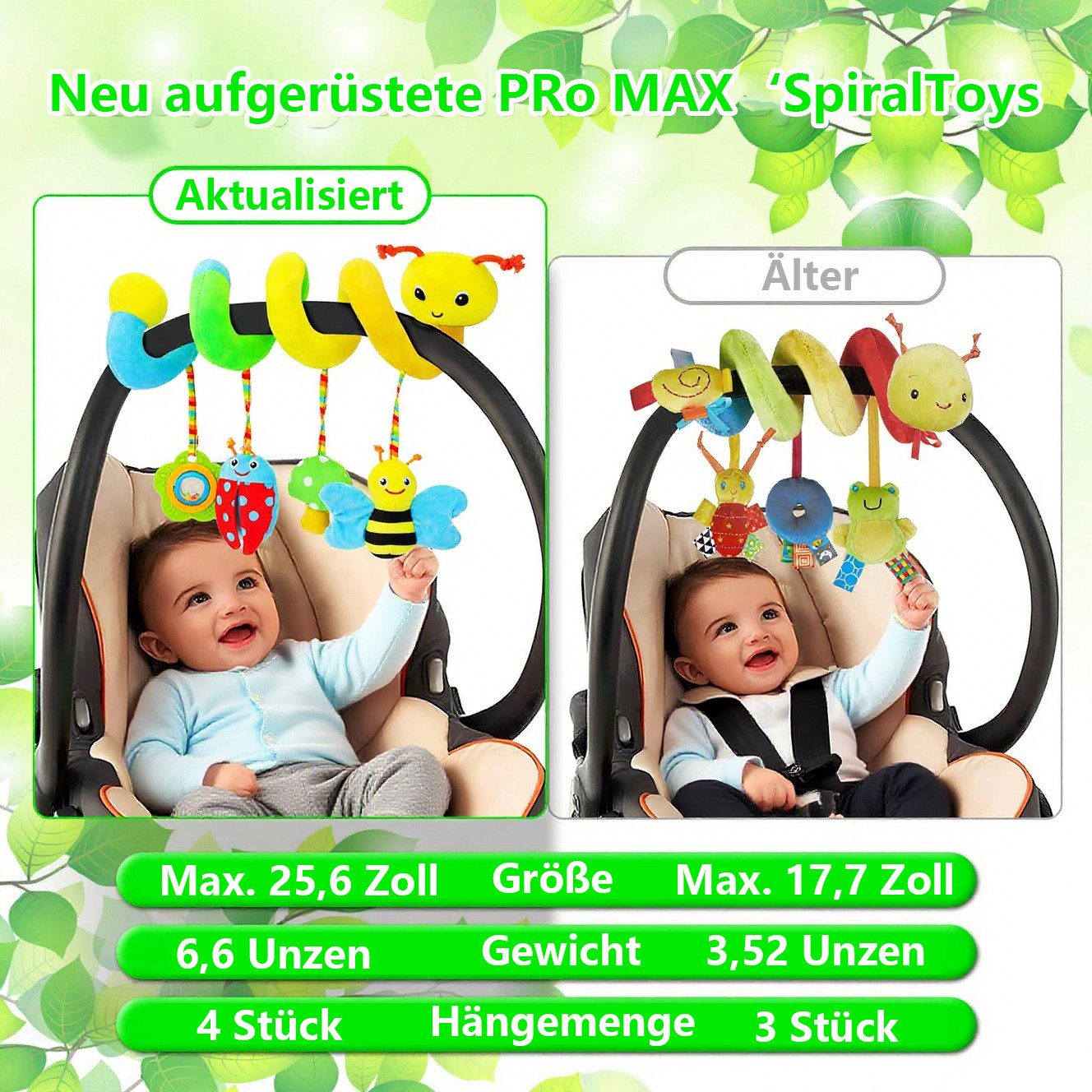CLTYQ Kinderwagenkette Baby-Autositz-Spielzeug,Spiral-Activity,Baby Kinderw günstig online kaufen