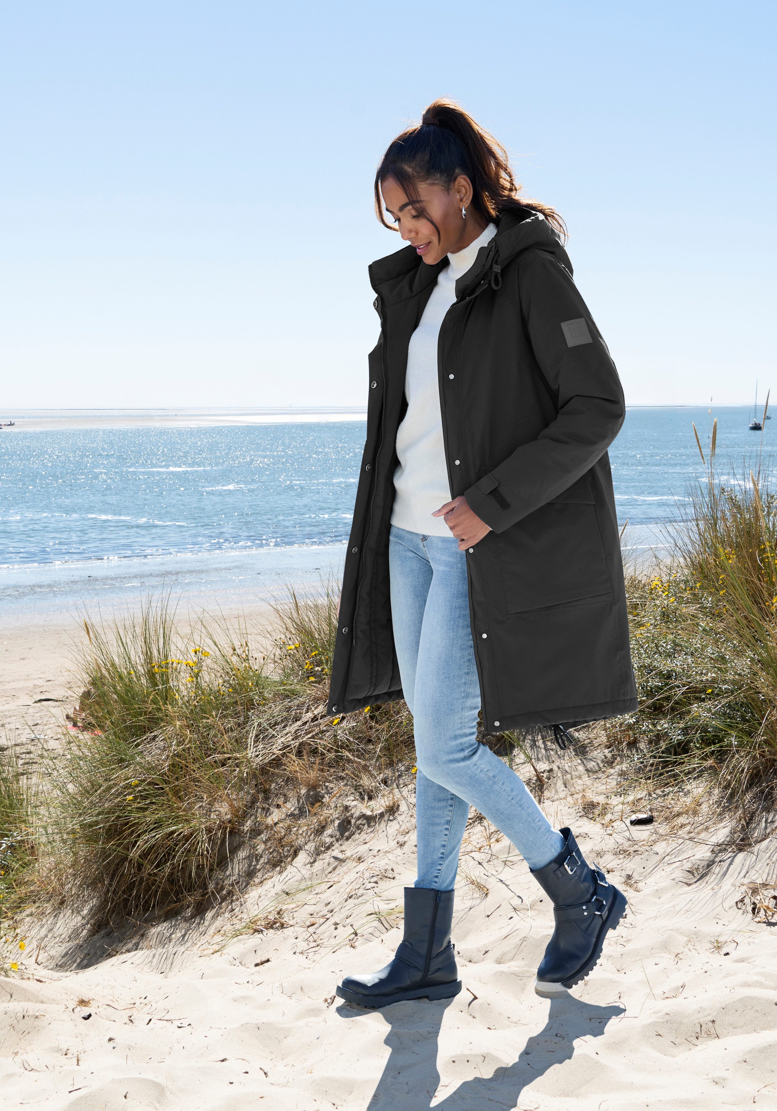Elbsand Winterjacke mit verstellbarer Kapuze und aufgesetzten Taschen