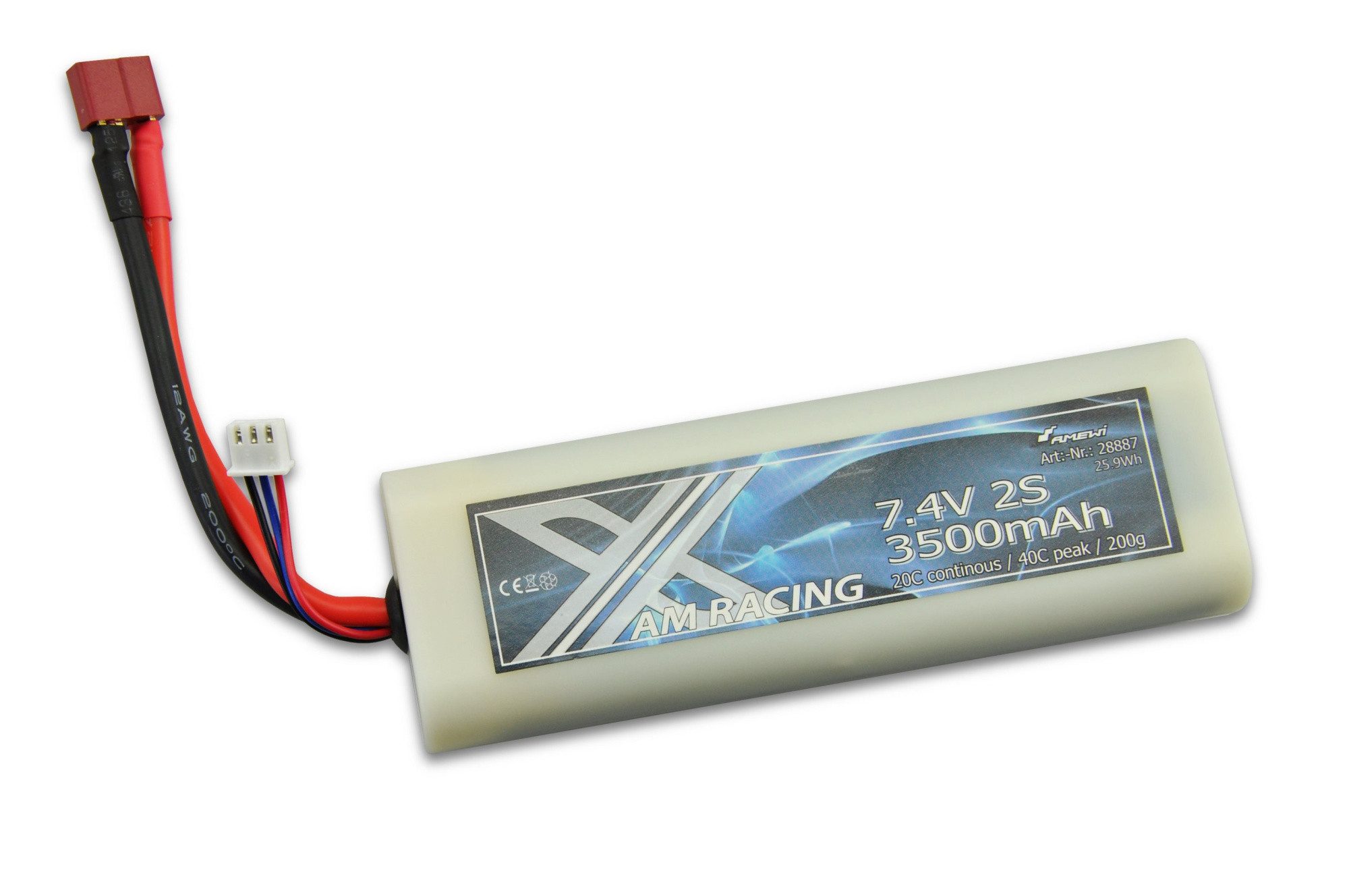 Amewi RC-Bagger Amewi Lipo AKku 7,4V 3500mAh Hardcase 20C AM X Racing T Plug