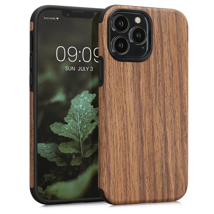 kwmobile Handyhülle Hülle für Apple iPhone 13 Pro Max Handy Case Cover Holz Schutzhülle - Holz Maserung Design