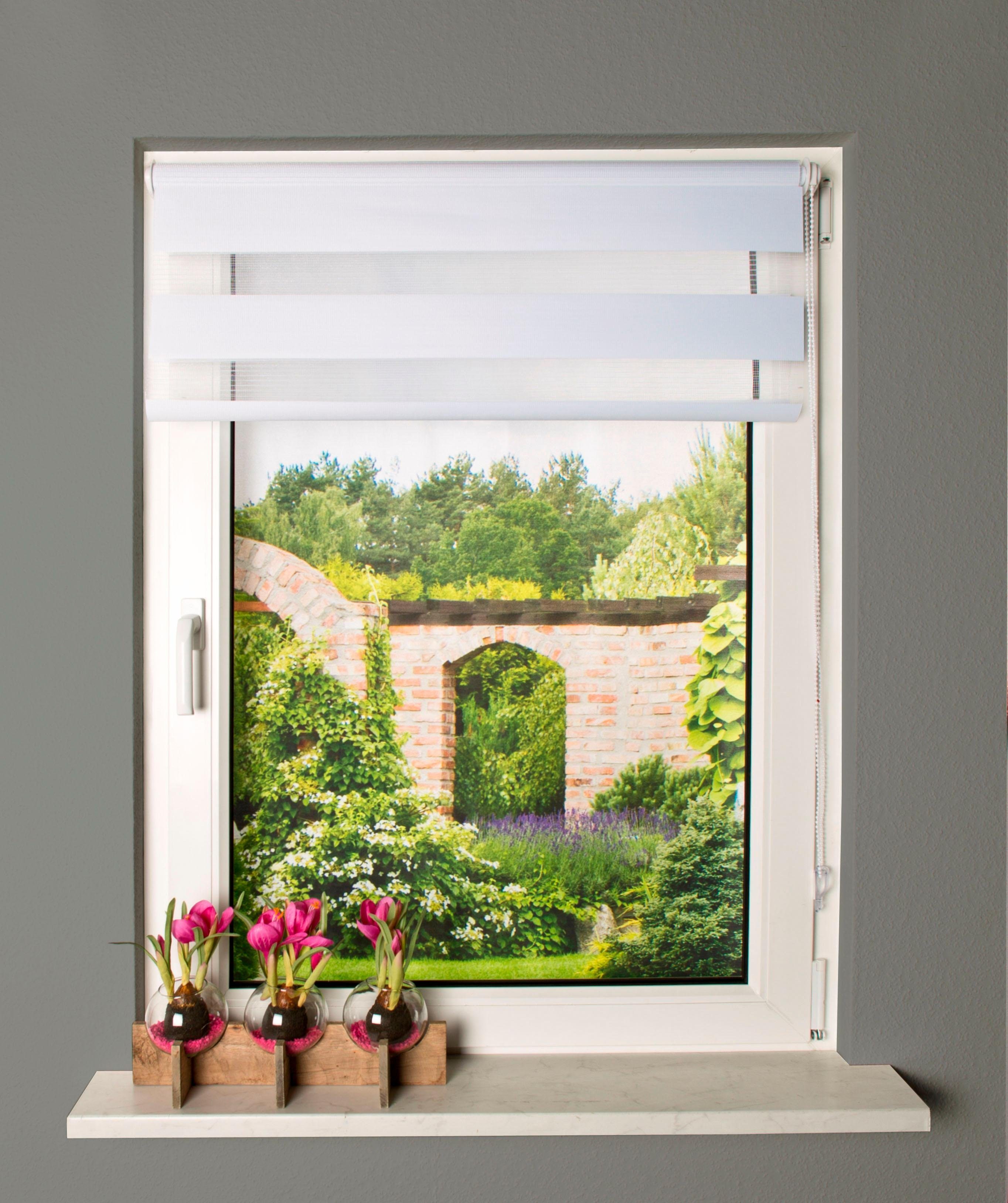 Doppelrollo STRIPES, HOME WOHNIDEEN, Lichtschutz, ohne Bohren, Klemmfix