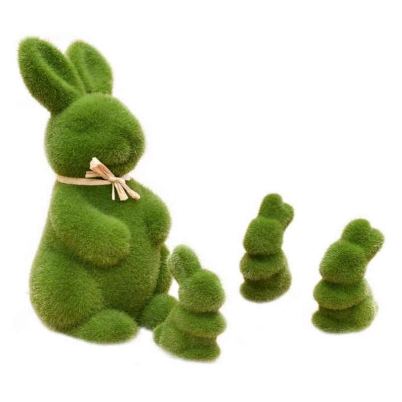 Juoungle Osterhase 4 Stück Osterhasendekoration, künstliche Kaninchenfiguren