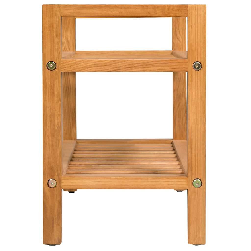 furnicato Schuhregal aus Echtholz 50 x 27 x 40 cm Braun, 1-tlg., Schuhablage mit 2 Etagen, Griffen und Belüftung für den Flurbereich