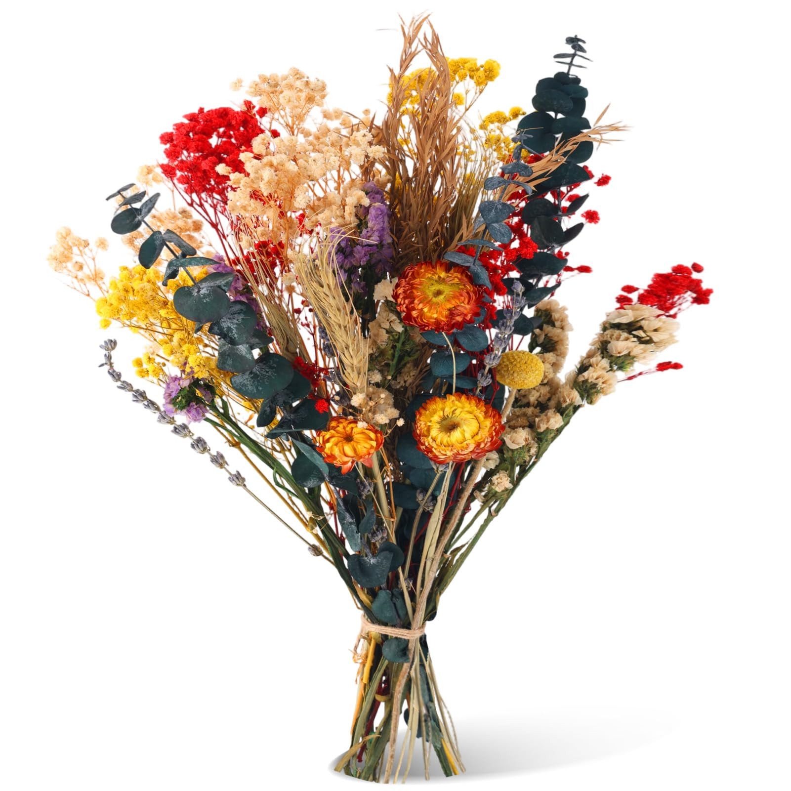Trockenblume Trockenblumenstrauß Groß Set, Brautstrauß Trockenblumen Strauß, Diwzbyn, Groß zum Basteln Strohblumen Getrocknet für Wohnzimmer Home