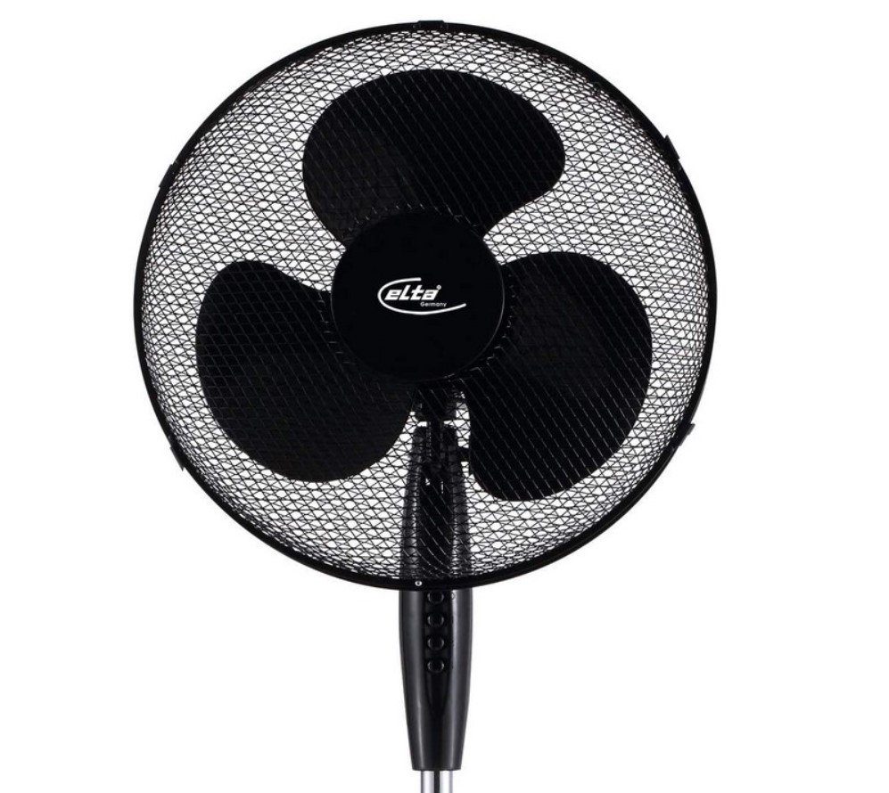 Elta Oszillation Luftkühler Standventilator, Standventilator höhenverstellbar schwarz 40cm SVT-40.5 Ventilator neigbar