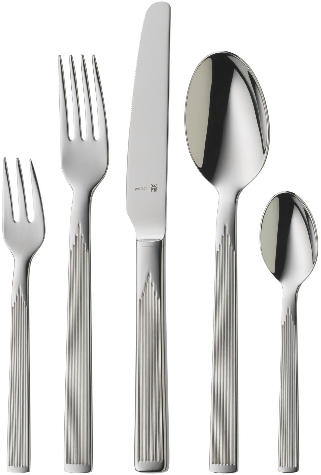 WMF Besteck-Set Art Deco (30-tlg), 6 Personen, Cromargan® Edelstahl Rostfrei, ergonomisch, Cromargan protect