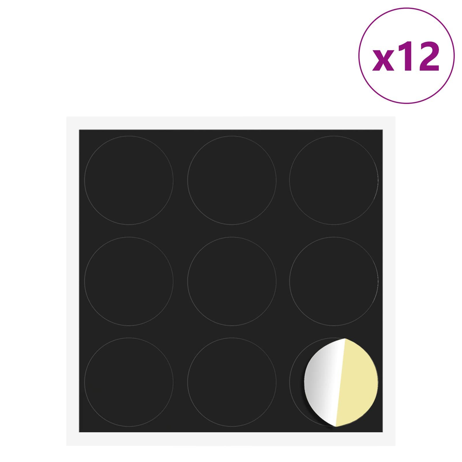 vidaXL Abdeckkappe, Selbstklebende Schraubenabdeckung 12 pcs Schwarz Ø 20 x 0,5 mm