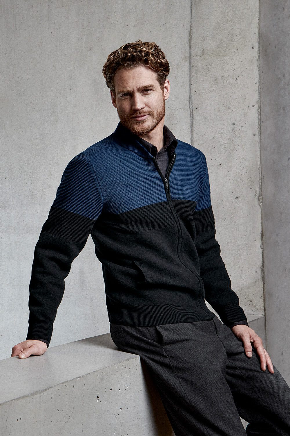 Hajo Strickjacke Strukturierte Strickjacke in Flächenteileroptik günstig online kaufen