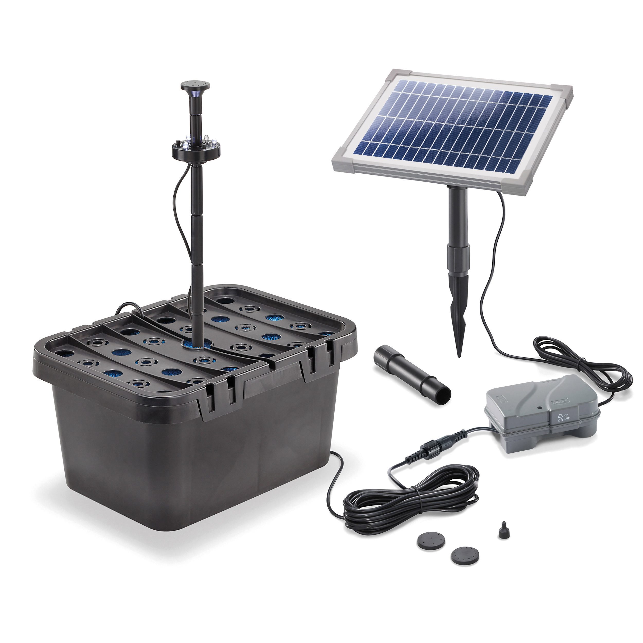 esotec Teichfilter esotec Solar Unterwasser Teichfilterset 5/160 LED, LiFePo Akku 101069 (Komplettset)