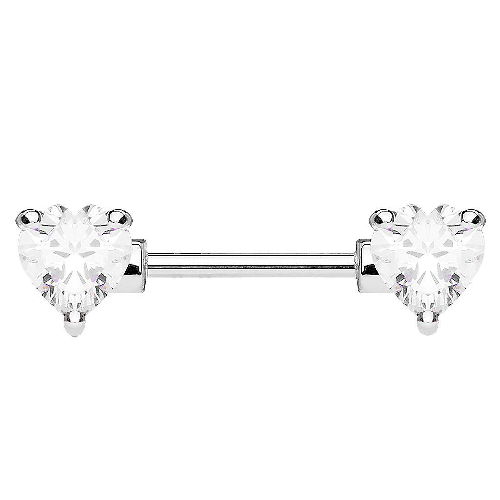 Taffstyle Intimpiercing Brustpiercing Barbell Chirurgenstahl Hantel Stab Herz Kristallen, Brustwarzen Intimpiercing Barbell Brust Piercing Schmuck Tribal Stab