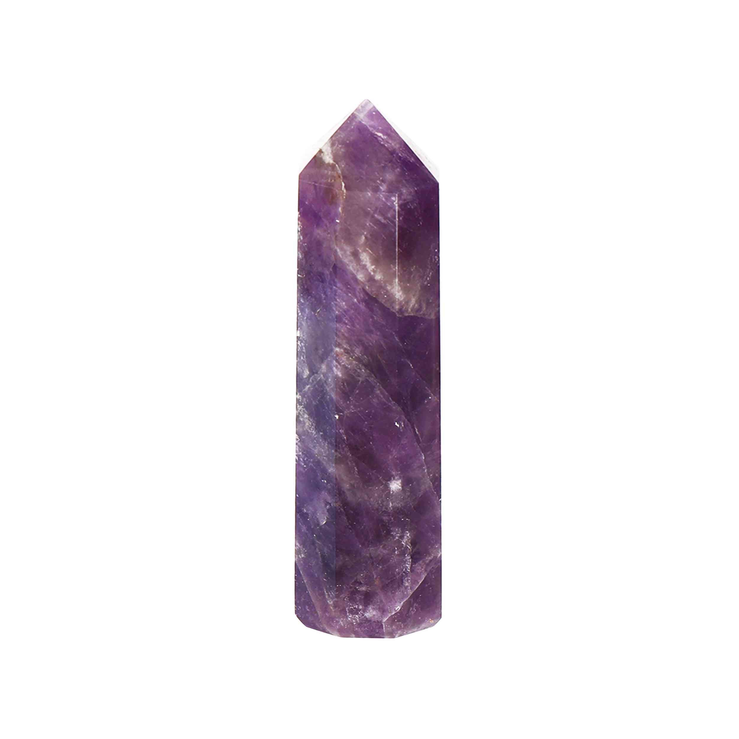 NKlaus Edelstein Amethyst Obelisk 7,5x2cm – Naturstein Spitze, Dekosteine