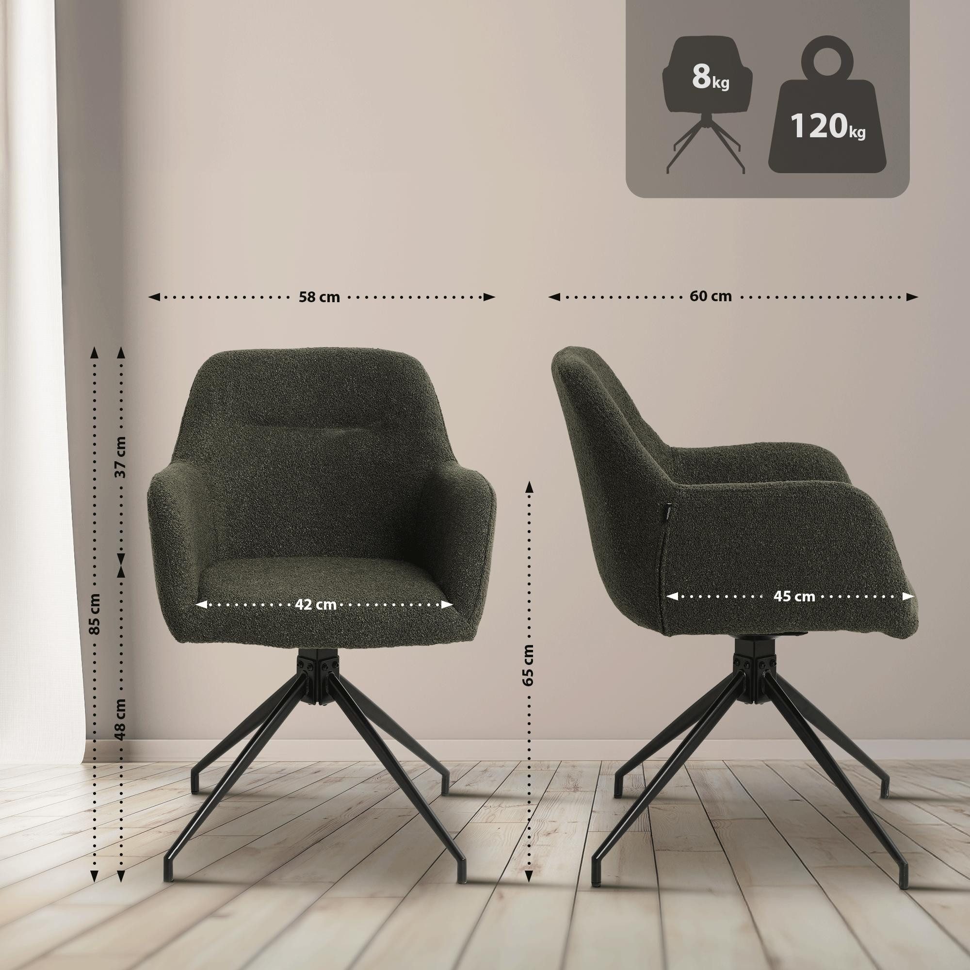 CLP Esszimmerstuhl Esszimmerstuhl Merlinda, 360° Drehstuhl, günstig online kaufen