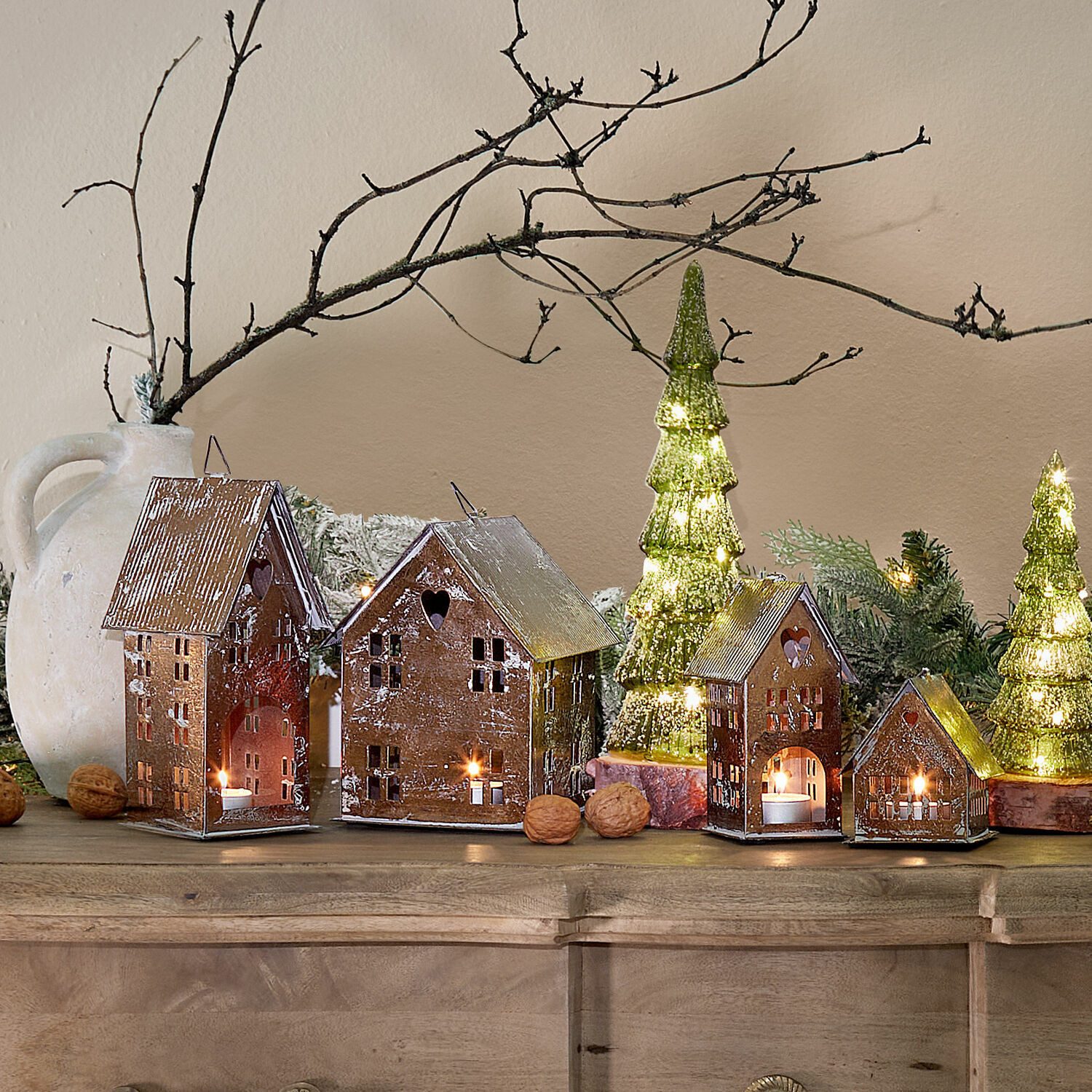 Mirabeau Kerzenlaterne Laterne 4er Set Treyford antikkupfer günstig online kaufen