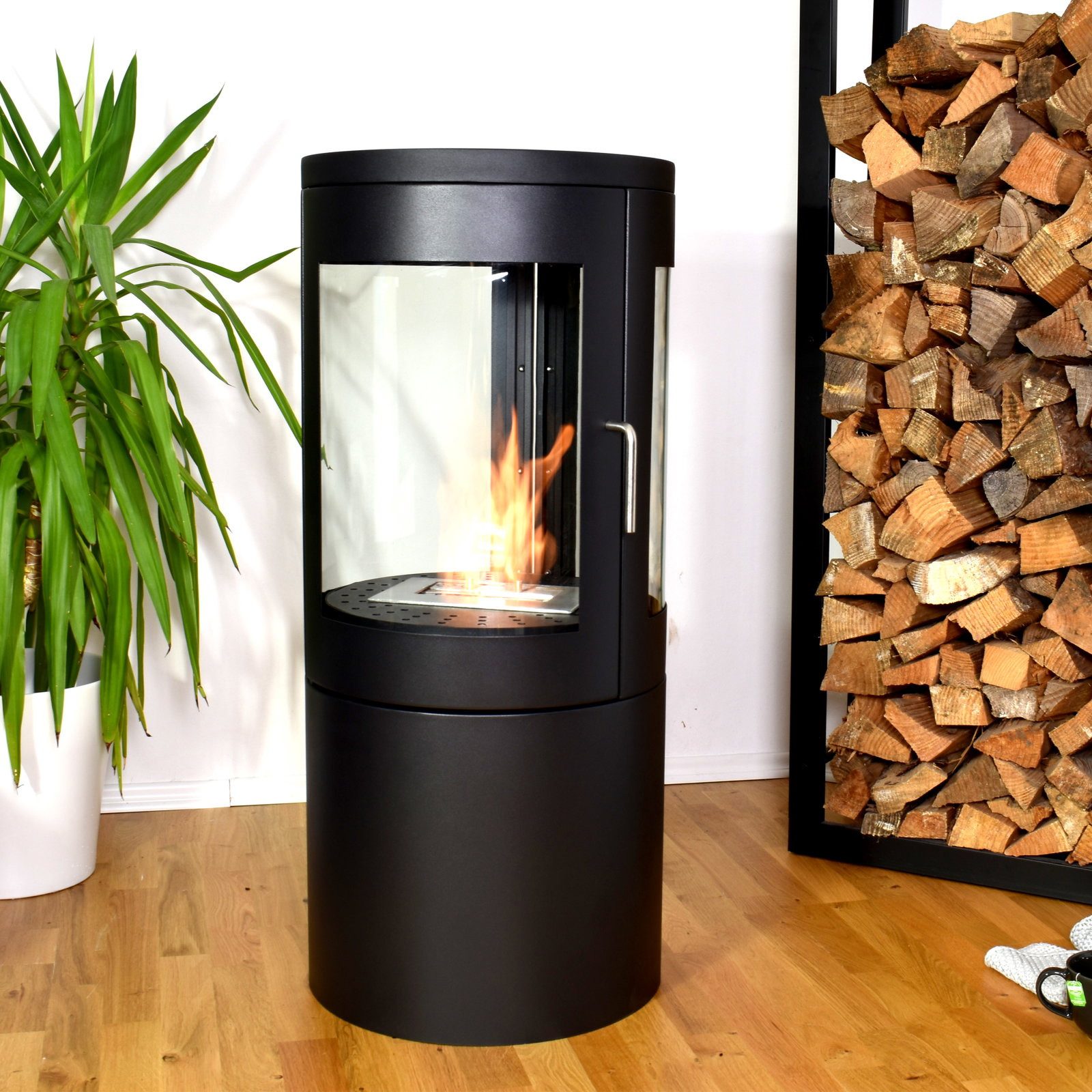 GLOW FIRE Echtfeuer-Dekokamin Ethanolkamin Nordkapp Bioethanol Kamin, Sicherheitsbrenner,2 KW Heizleistung,4h Brenndauer