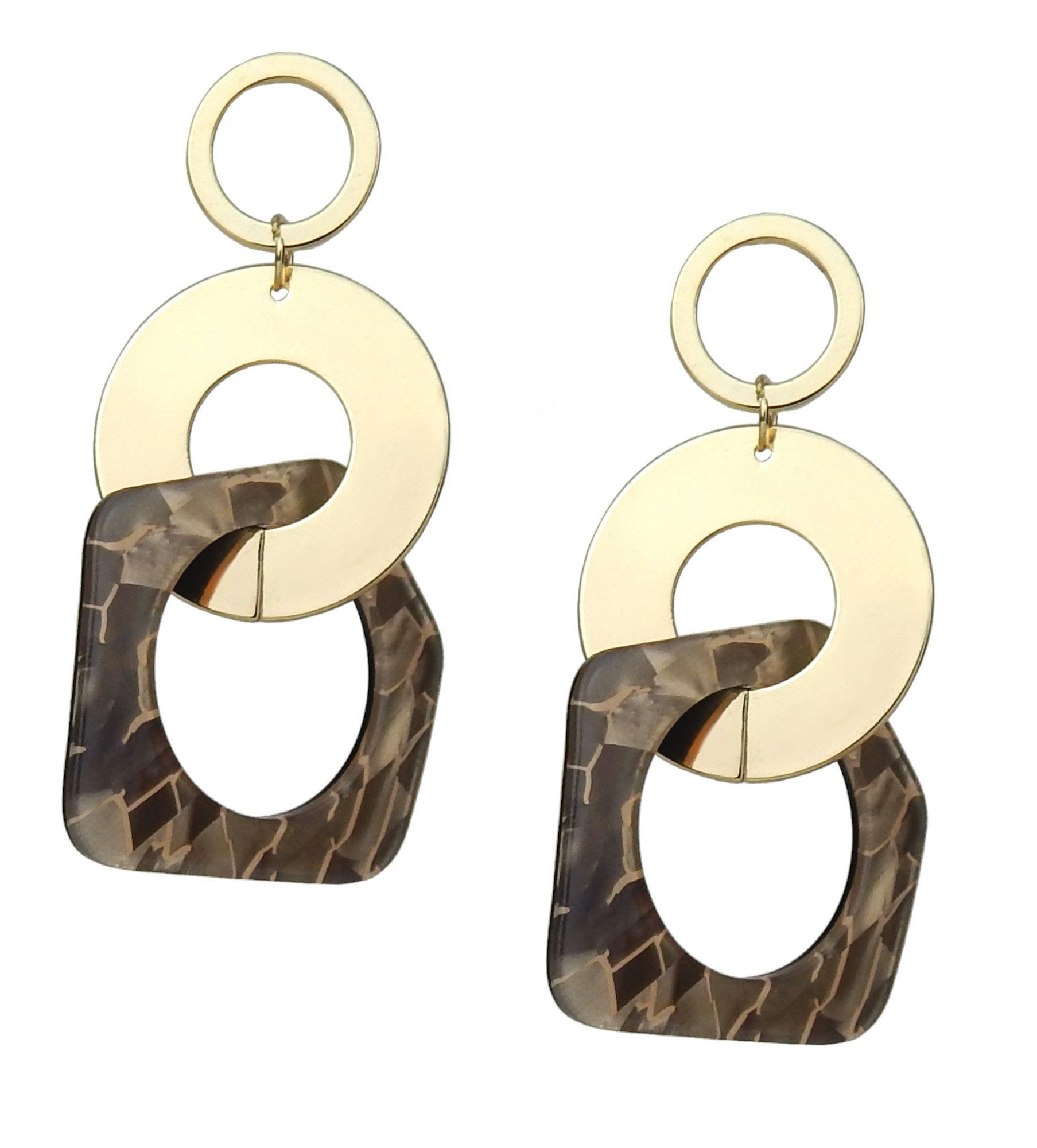 Ella Jonte Paar Ohrhänger, lange Ohrringe gold rosa oder schwarz Trend Ohrs günstig online kaufen