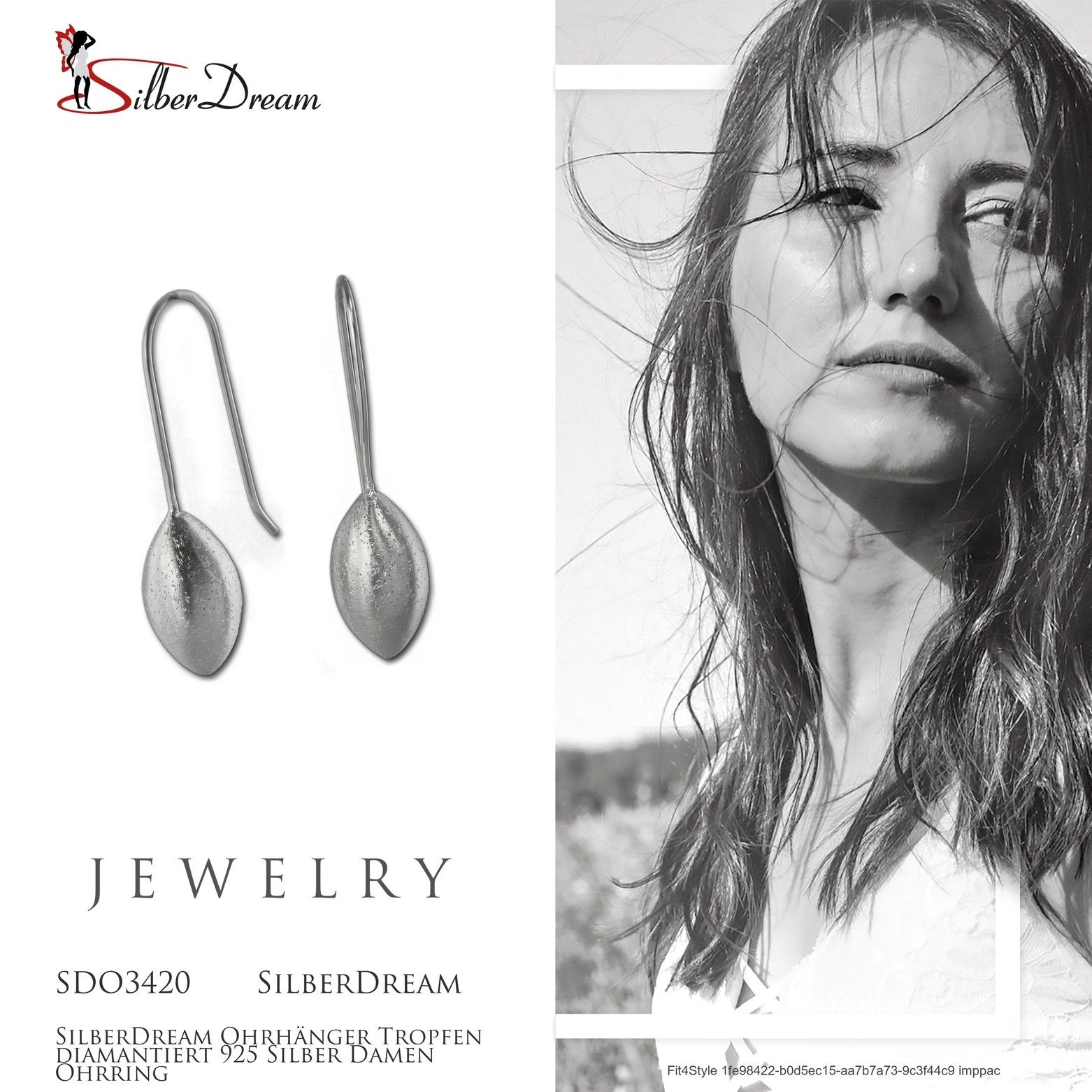 SilberDream Paar Ohrhänger SilberDream Ohrringe Damen-Schmuck 925er (Ohrhänger), Damen Ohrhänger Tropfen aus 925 Sterling Silber, Farbe: silber – Bild 5 von 5
