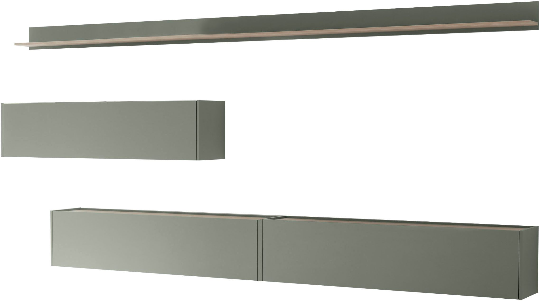 Home affaire Wohnwand City/Giron, moderne Anbauwand, Komplettset in vielen Farben verfügbar, (Set, 5-St), enthält drei Hängeschränke & zwei Wandboards