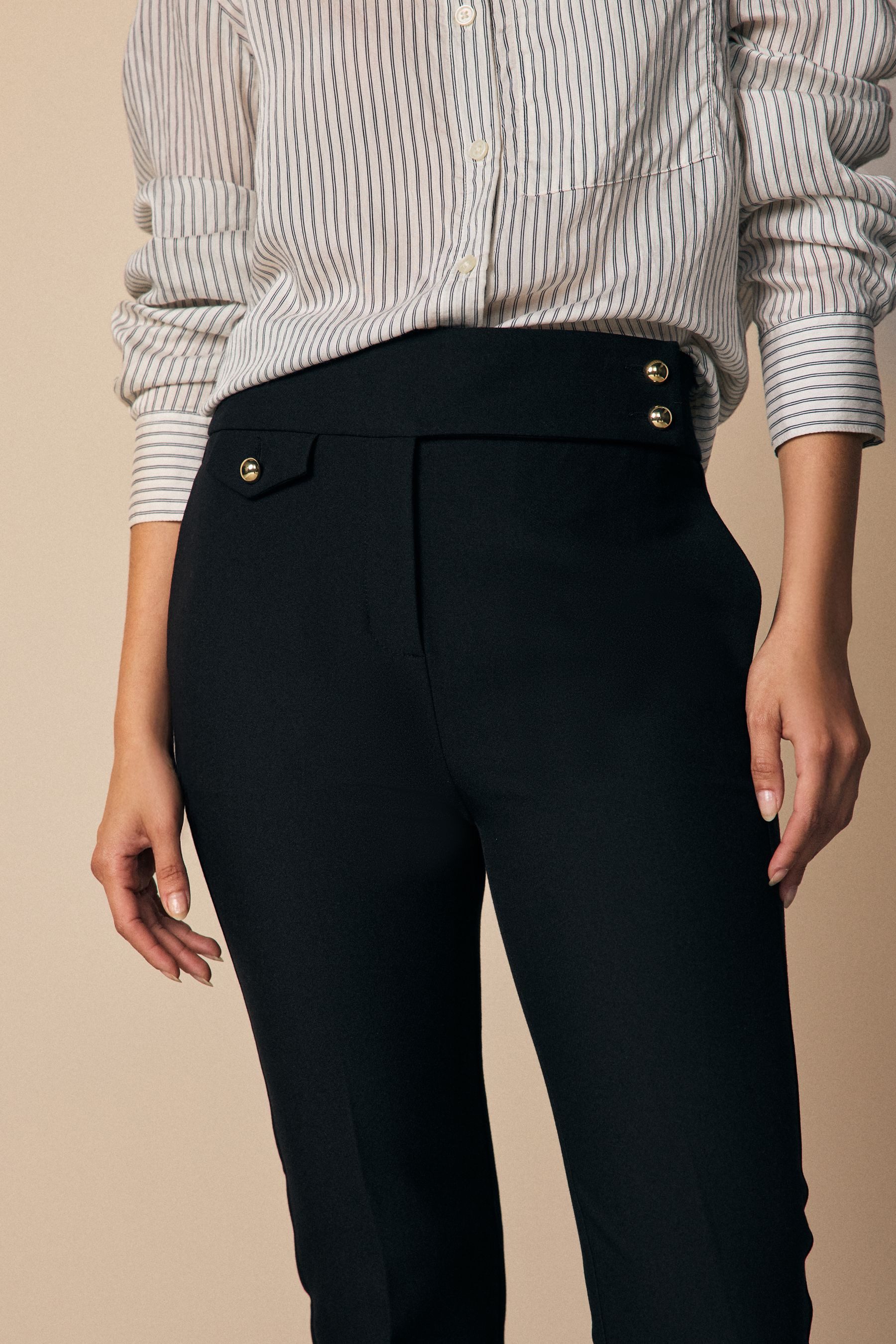 Next Skihose Skinny Fit Hose mit Knopfdetail (1-tlg)