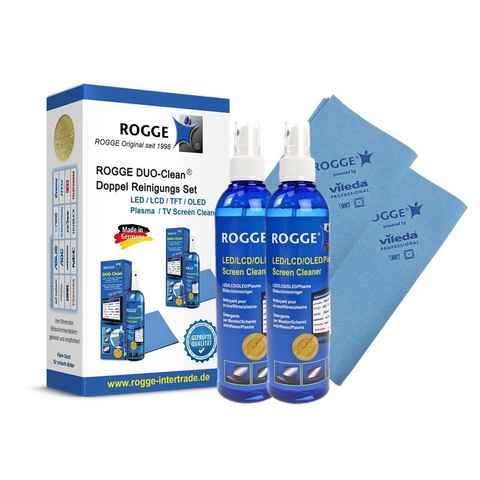 Rogge Reinigungs-Set ROGGE DUO-Clean Bildschirmreiniger - ROGGE & Vileda Microfasertücher, (4-St)