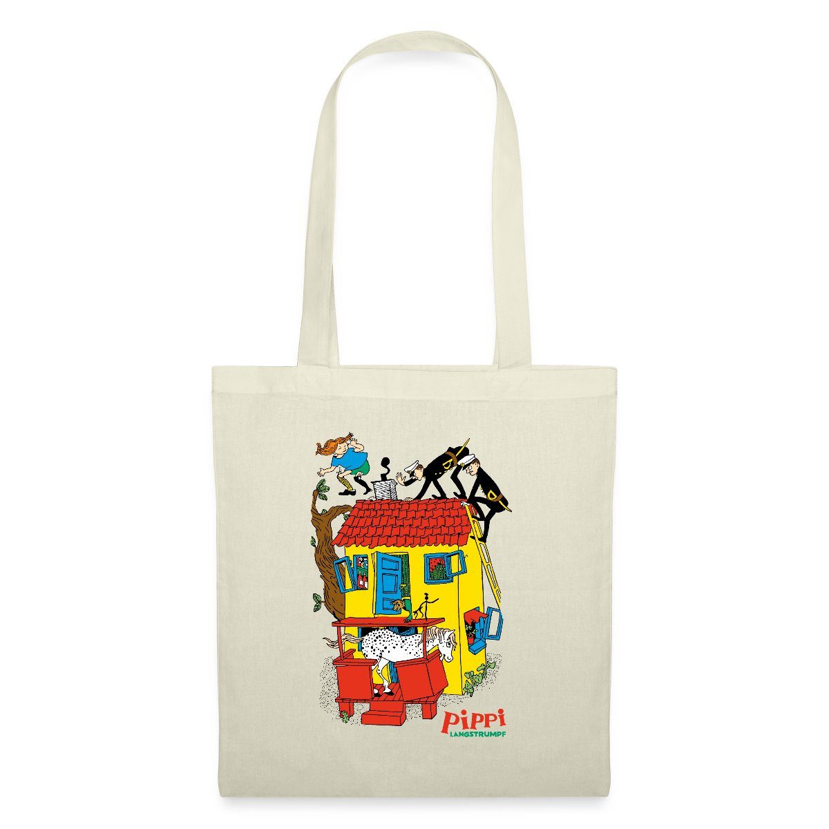 Spreadshirt Henkeltasche Pippi Langstrumpf Villa Kunterbunt Stoffbeutel (1-tlg)