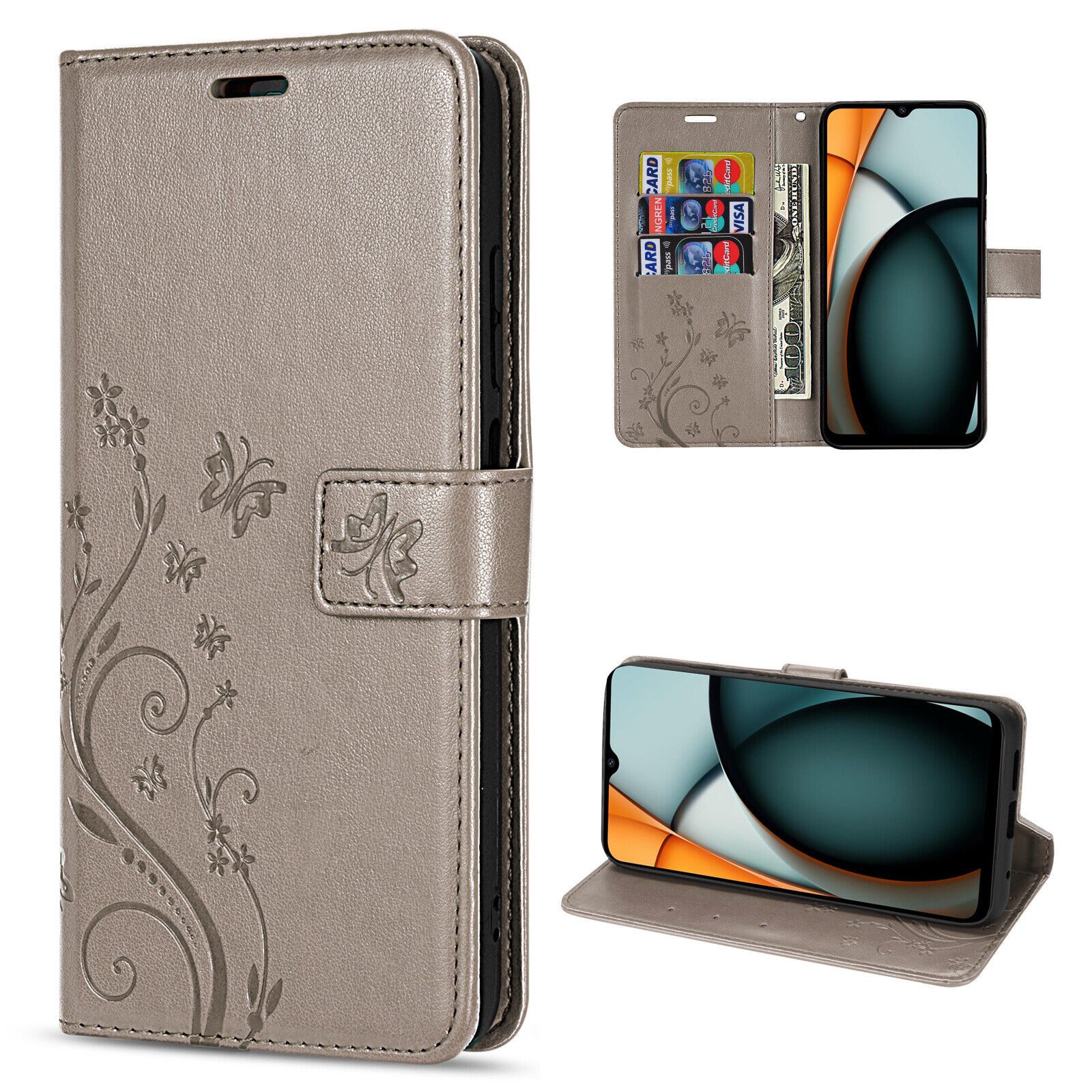 betterfon Handyhülle Handytasche für Xiaomi Redmi A3 Schutzhülle Klapphülle, Bookstyle-Hülle: Magnetverschluss 3 Kartenfächer & Standfunktion