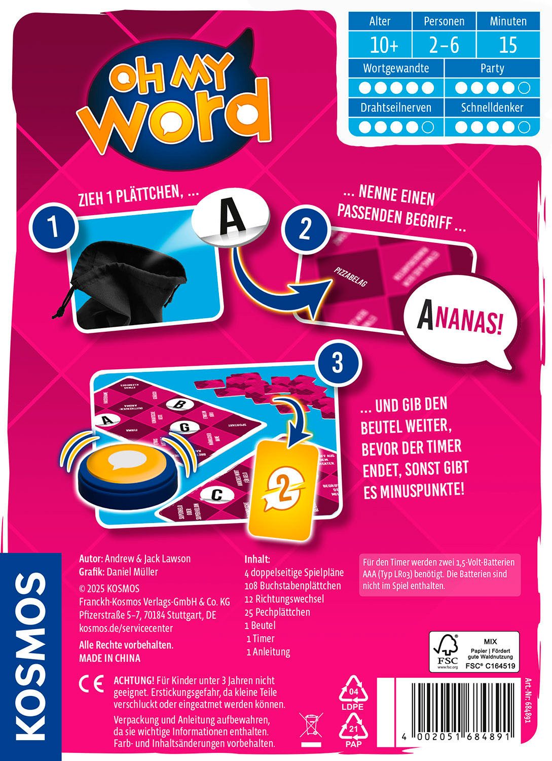 Kosmos Spiel Oh my word, Partyspiel