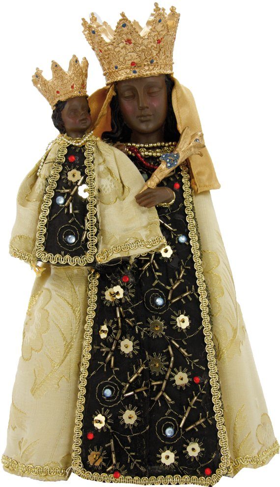 dekoprojekt Dekofigur Heiligenfigur Schwarze Madonna mit Kleid 20,9 cm