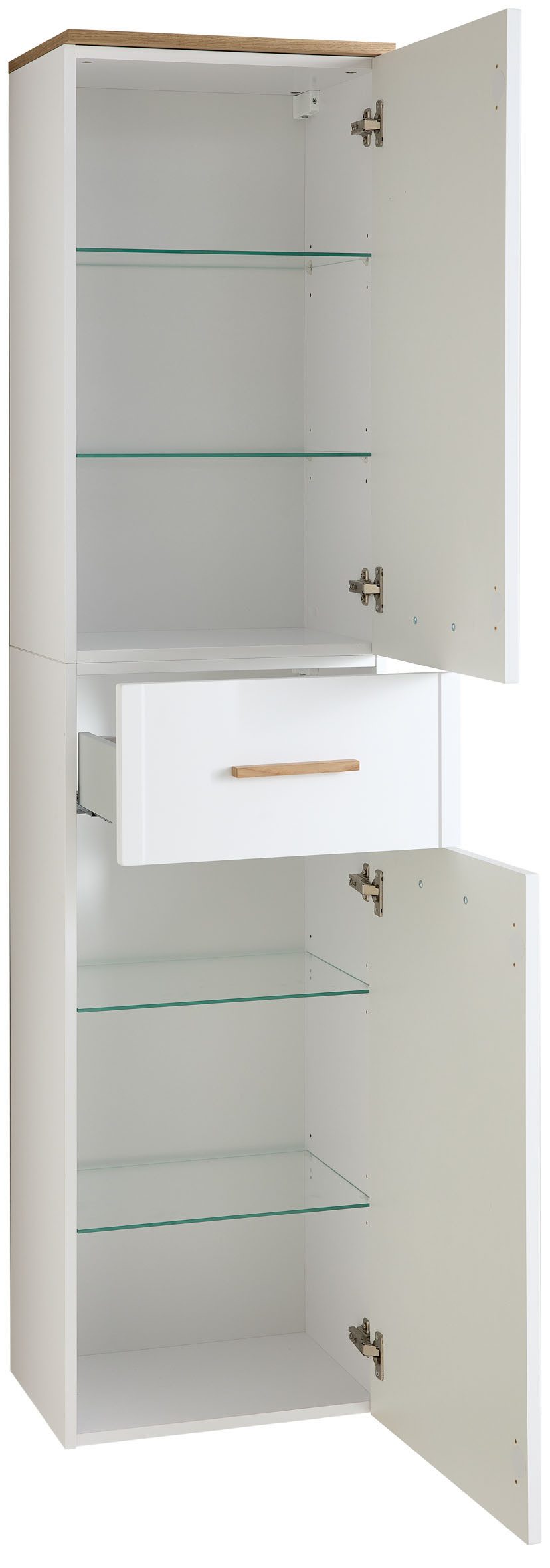 Saphir Hochschrank mit Soft-Close und 4 Glaseinlegeböden