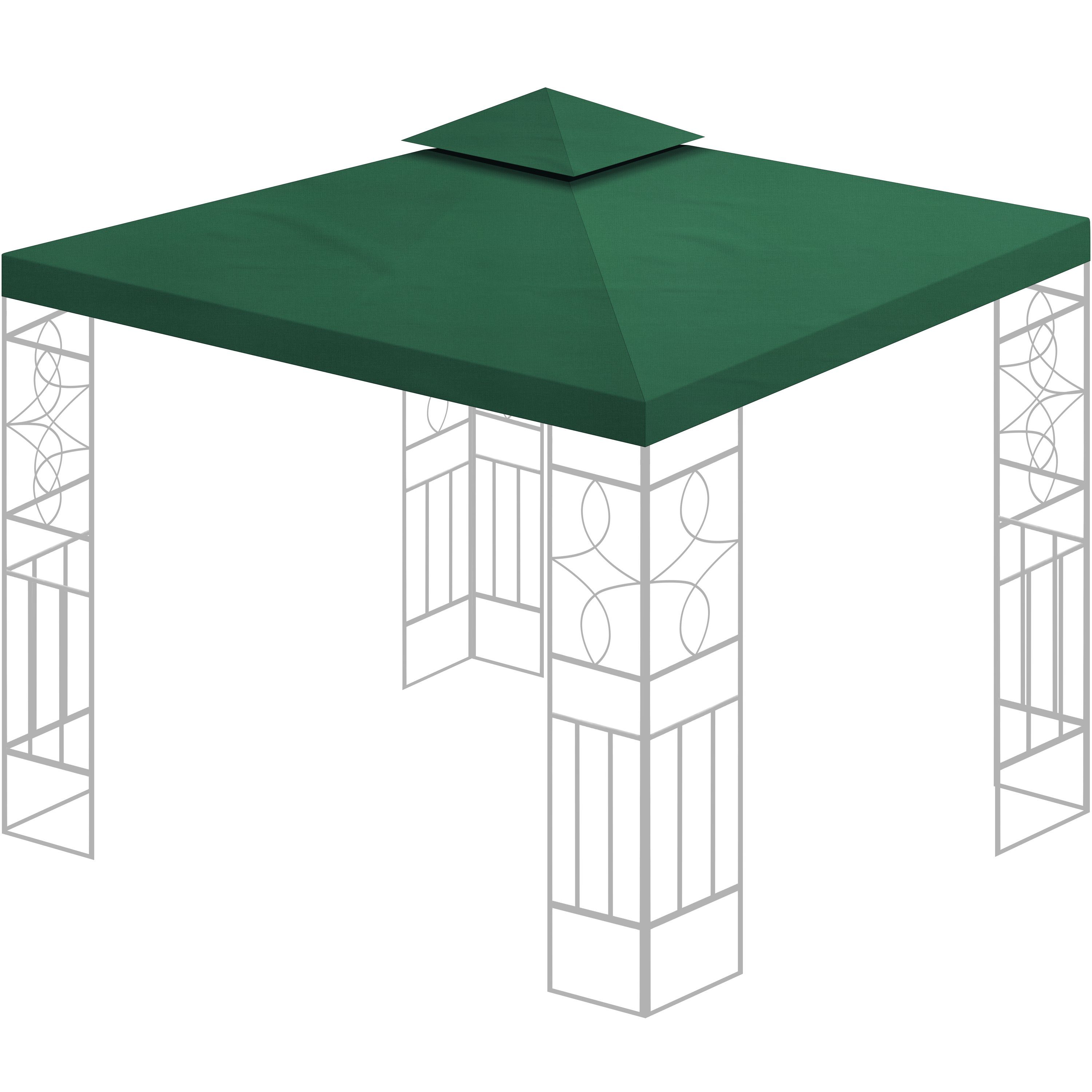 habeig Pavillon-Ersatzdach Pavillondach 340g/m² EXTRA STARK PVC Beschichtung Wasserdicht, 360,00 g/m², 100% wasserdicht Grün