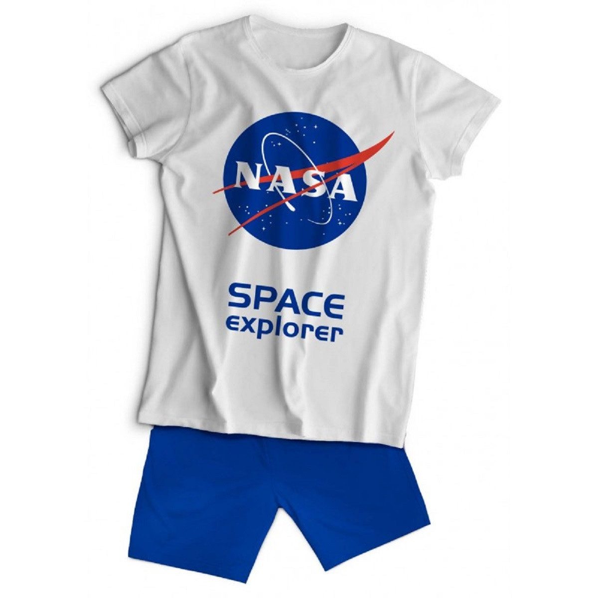 NASA Schlafanzug Kinder Schlafset Kurzarm Baumwolle Sommer Pyjama Set 2 Teilig (2 tlg)