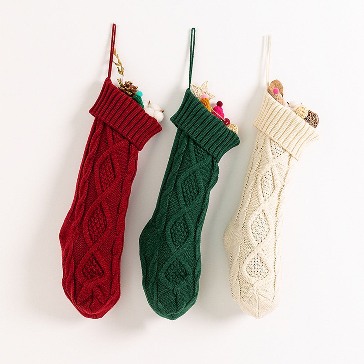 CTGtree Nikolausstiefel 3 (3 Hanging Socks St) Geschenk Weihnachtsstrumpf Tasche