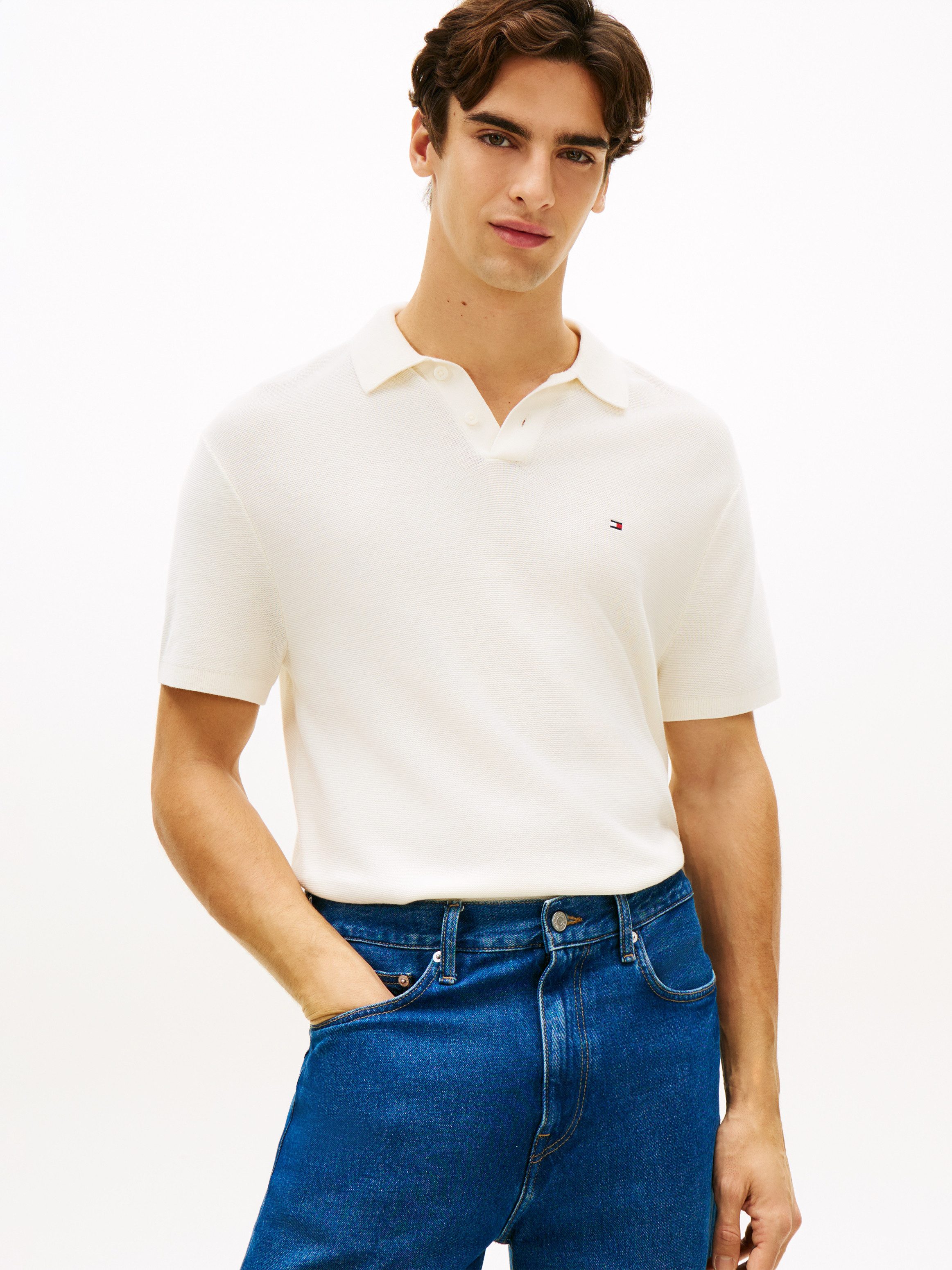 Tommy Hilfiger Polokragenpullover COOL TOUCH STRUCTURE Regular fit mit Polokragen
