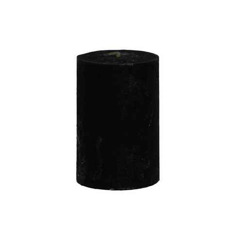 B&S Stumpenkerze Rustikkerze durchgefärbt schwarz 7,5 x Ø 5 cm