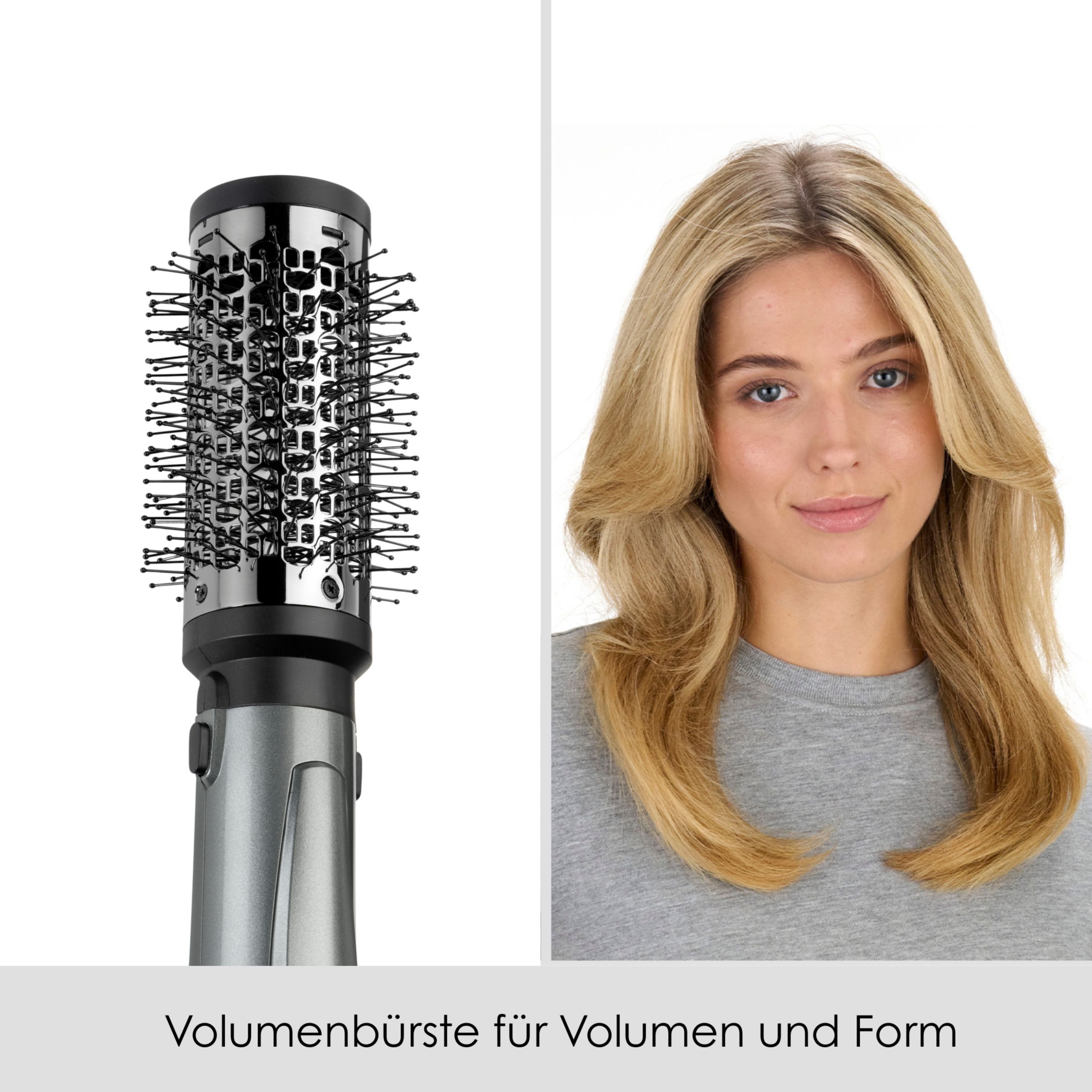 BaByliss Warmluftbürste Xanadu Warmluftbürste mit 3 Aufsätzen, 1000W, AS261E, Rundbürstenföhn, 3-in-1 Föhnen, Glätten, Volumen, Ionen-Technologie grau|grün