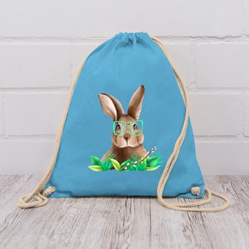 Shirtracer Turnbeutel Hase mit Brille, Ostergeschenk Deko