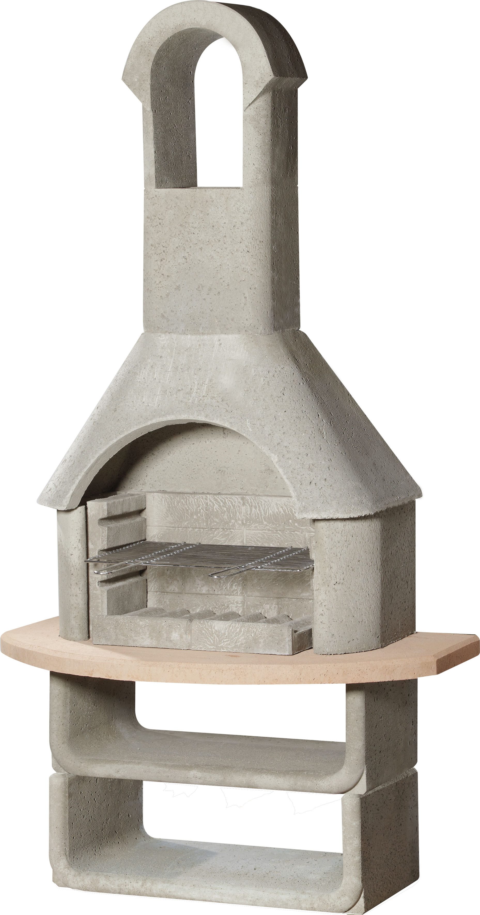 Buschbeck Grillkamin Las Palmas, stabiler Beton-Kamin mit Grillrost, BxTxH: 110x65x206 cm