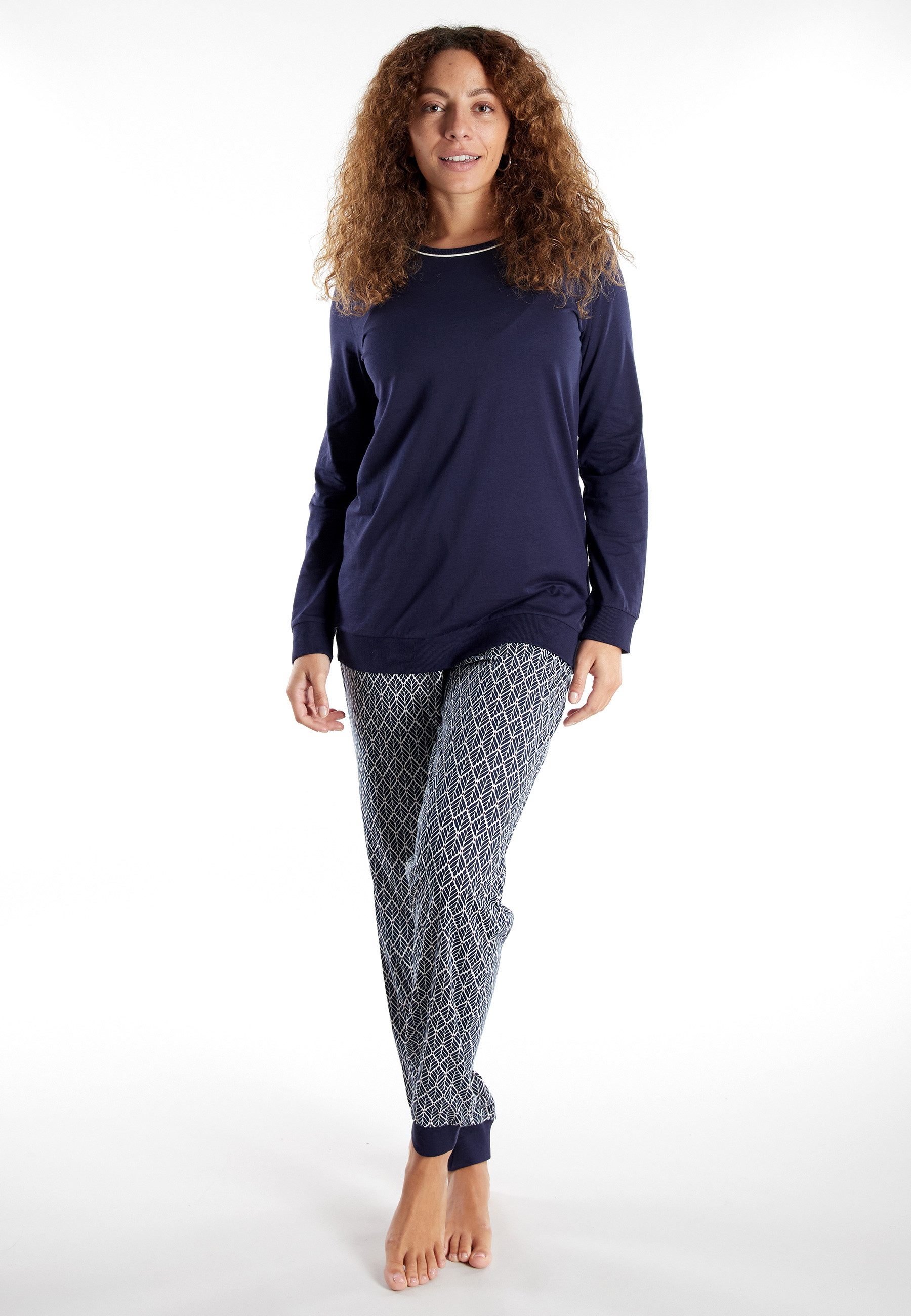 GÖTZBURG Pyjama GÖTZBURG Damen Pyjama blau bedruckt (1 tlg) günstig online kaufen