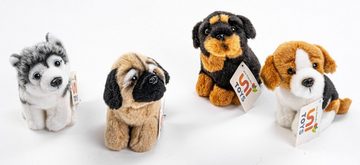 Uni-Toys Kuscheltier Hunde Plushies - versch. Modelle - 12 cm (Höhe) - Plüsch, Plüschtier, zu 100 % recyceltes Füllmaterial