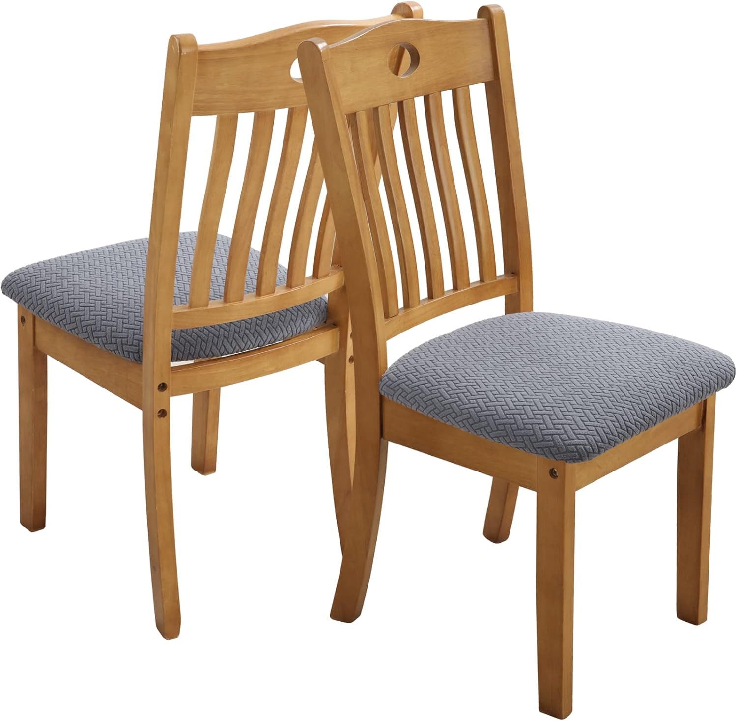 Diwzbyn Stuhlhusse Stuhlbezug Sitzfläche 4er Set, Stretch Bezug für Stühle Sitzbezüge, für Esszimmerstühle Abwaschbar Schonbezug Stuhl Hussen für Stühle – Bild 4 von 4