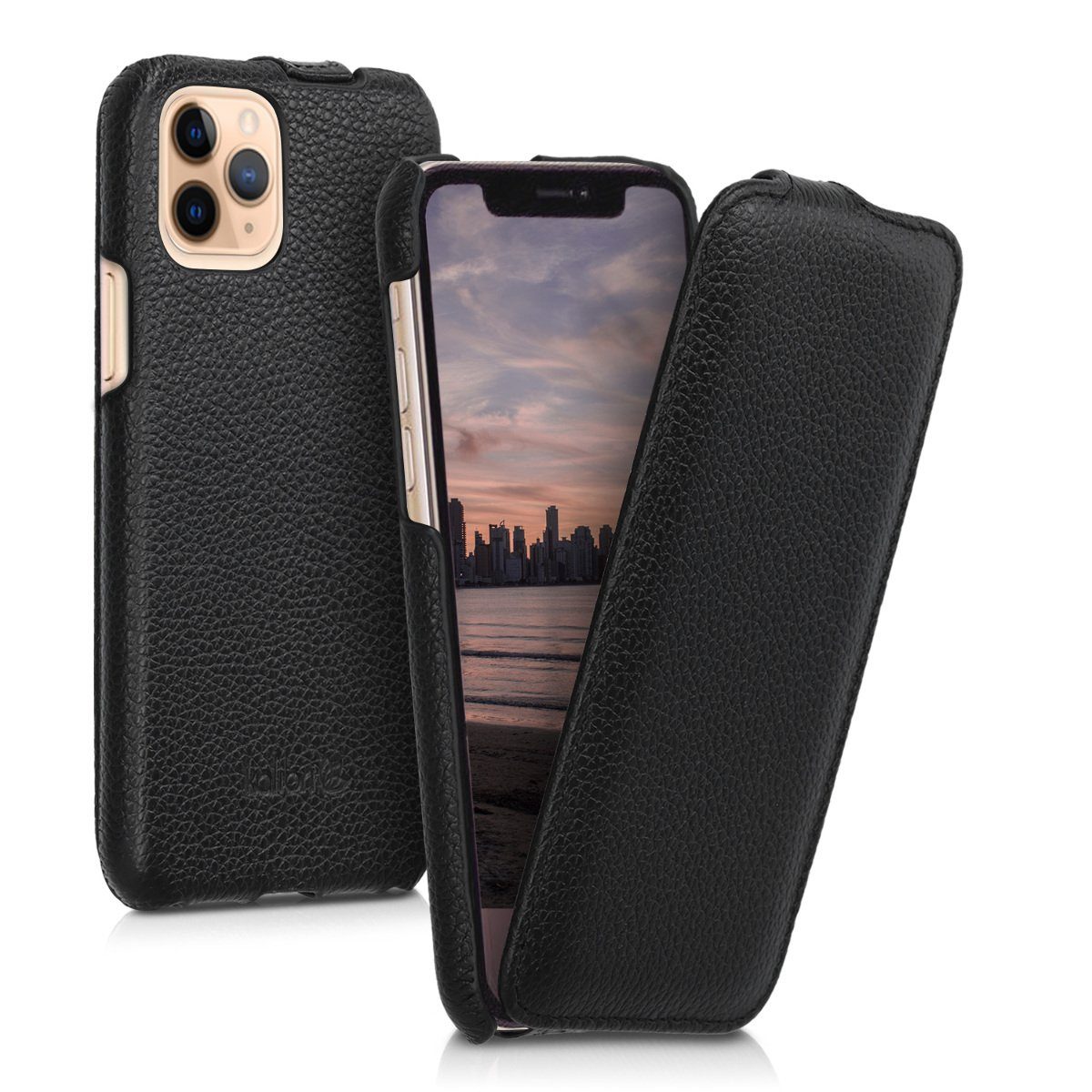 kalibri Handyhülle Flip-Hülle Ultra Slim Tasche für Apple iPhone 11 Pro, Leder  Schutzhülle Case