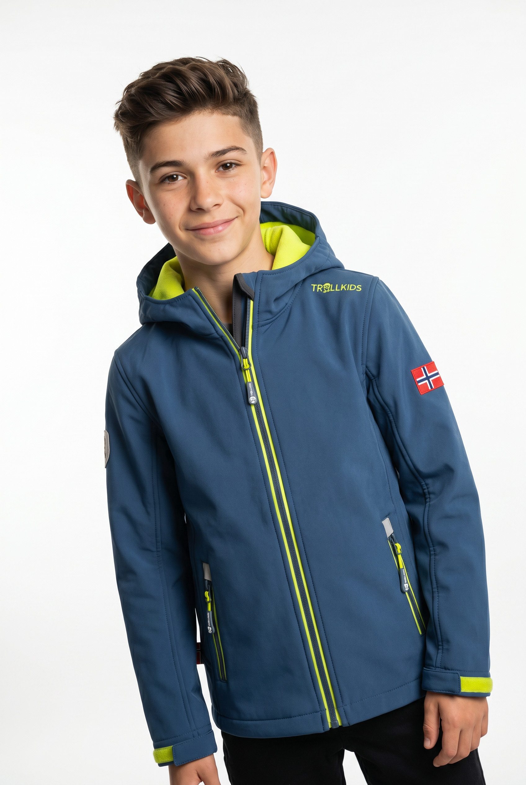 TROLLKIDS Softshelljacke Kids Trollfjord Jacket Langarm-Design, mit Reißverschluss, wärmeisolierend