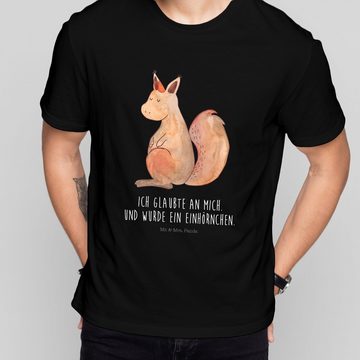 Mr. & Mrs. Panda T-Shirt Einhörnchen Glaube - Schwarz - Geschenk, Einhörner, Herrn, Einhorn De (1-tlg)